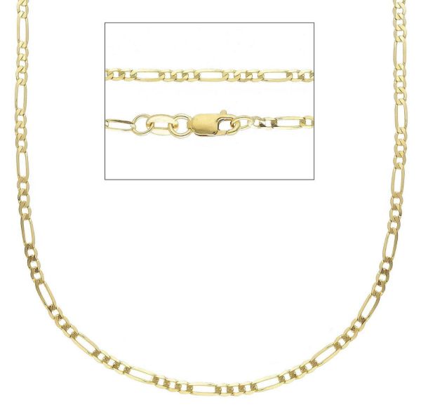 Immagine di Catena Figaro 3+1 uomo oro massiccio giallo 9k | 60 cm