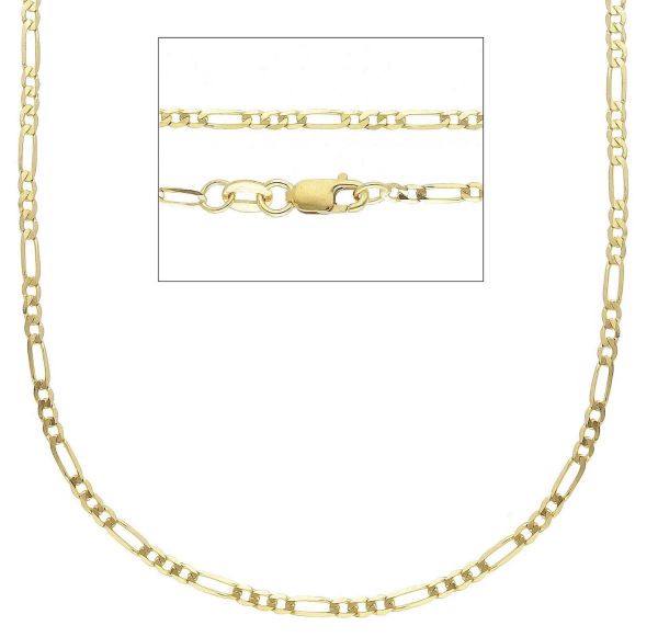 Immagine di Catena Figaro 3+1 oro massiccio giallo 9k | 50 cm