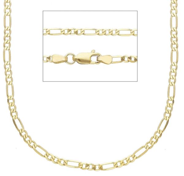 Immagine di Catena Figaro 3+1 oro massiccio giallo 9k | 50 cm