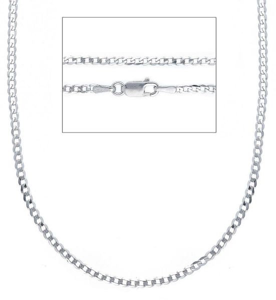 Picture of Solid 9k white gold Italian Groumette Chain | 50 cm