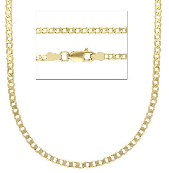 Imagen de Cadena Barbada para mujer oro amarillo macizo 9k | 45 cm 