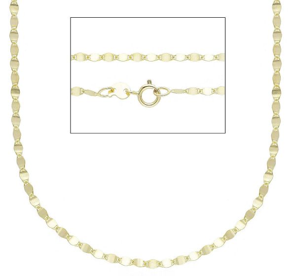 Imagen de Cadena eslabón plano oro amarillo macizo 9k | 40 cm 