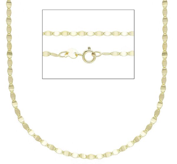 Picture of Solid 9k yellow gold Italian flat Chain | 45 cm