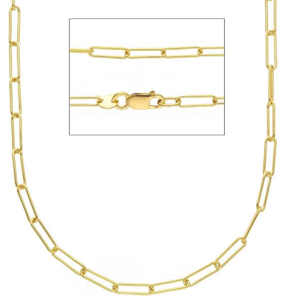 Imagen de Cadena Paper Clip oro amarillo macizo 9k | 40 cm 
