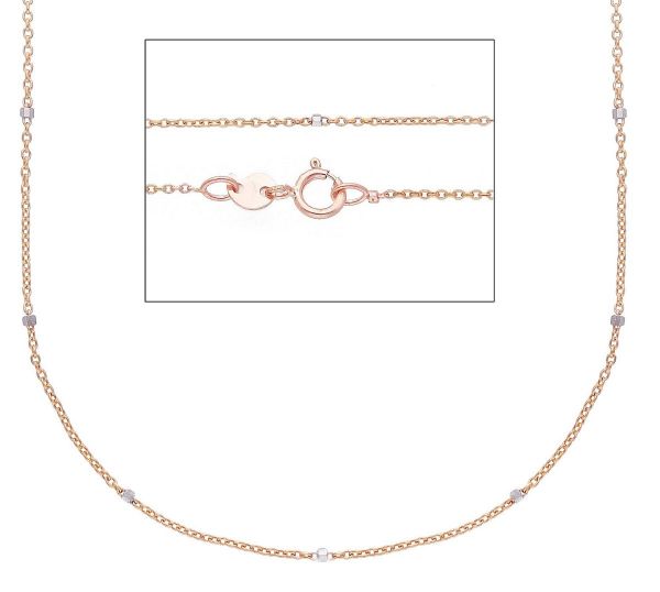 Immagine di Catena Rolò alternata oro massiccio bicolor 9k | 45 cm 