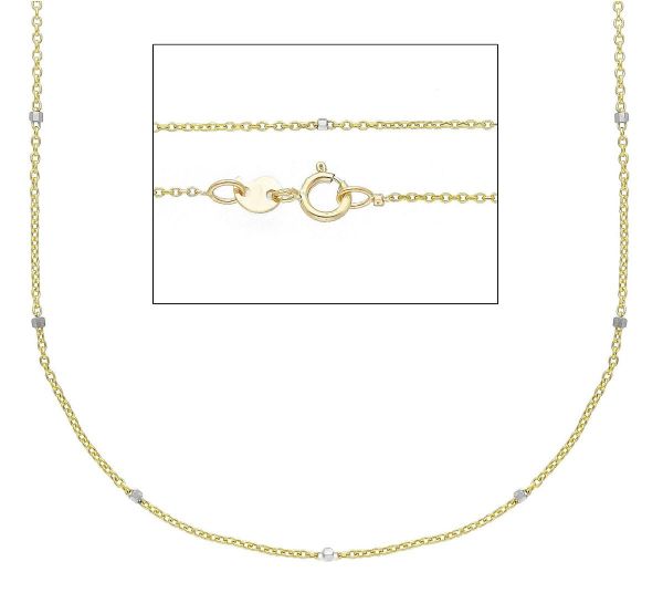 Imagen de Cadena Rolò alternada oro bicolor macizo 9k | 45 cm 
