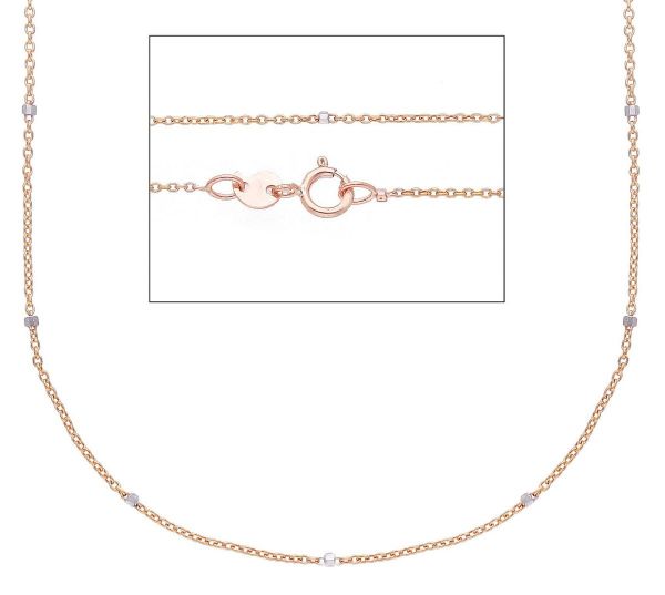 Immagine di Catena Rolo oro massiccio bianco / rosa 9k | 50 cm