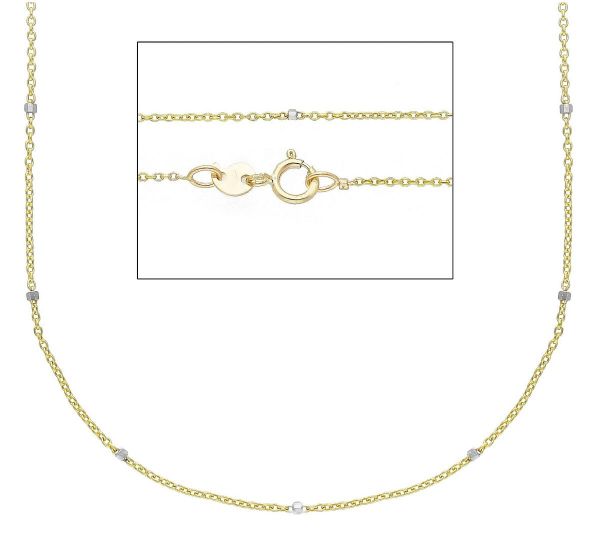 Immagine di Catena Rolò oro massiccio giallo / bianco 9k | 50 cm