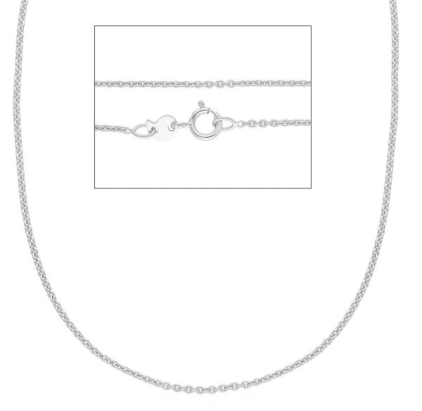 Imagen de Cadena Jaseron para mujer oro blanco macizo 9k | 40 cm 
