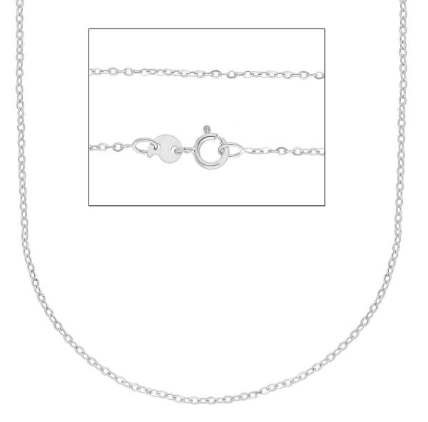 Imagen de Cadena Jaseron para mujer oro blanco macizo 9k | 45 cm 