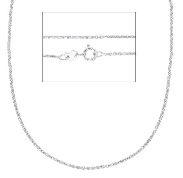 Immagine di Catena Rolo uomo donna oro massiccio bianco 9k | 50 cm