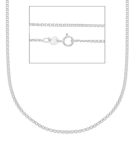 Immagine di Catena maglia Spiga oro massiccio bianco 9k | 40 cm 
