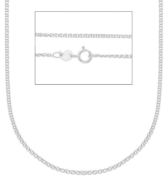 Immagine di Catena Spiga oro massiccio bianco 9k | 45 cm 