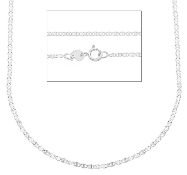 Imagen de Cadena Calabrote oro blanco macizo 9k | 45 cm 