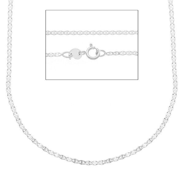 Picture of Solid 9k white gold Italian stud-link Anchor Chain | 50 cm