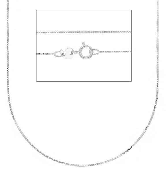 Imagen de Cadena Veneciana oro blanco macizo 9k | 45 cm 