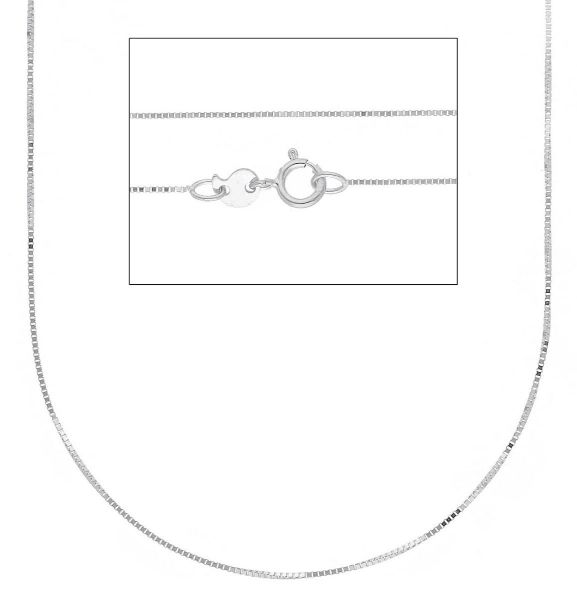 Picture of Solid 9k white gold Box Chain | 50 cm