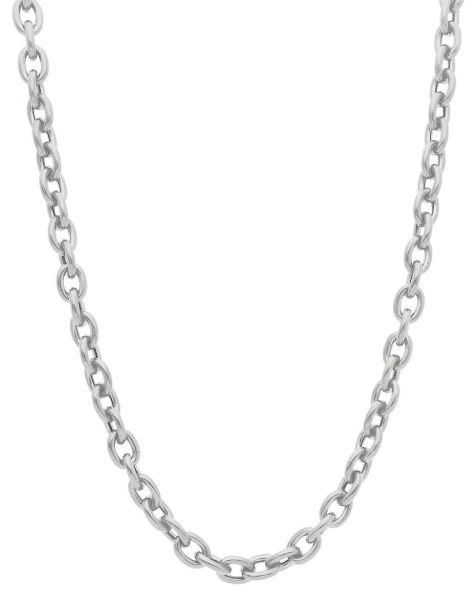 Picture of 18k white gold oval Cable link Chain | 45 cm