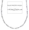 Immagine di Catena a tubetto uomo donna oro bianco 9k | 50 cm