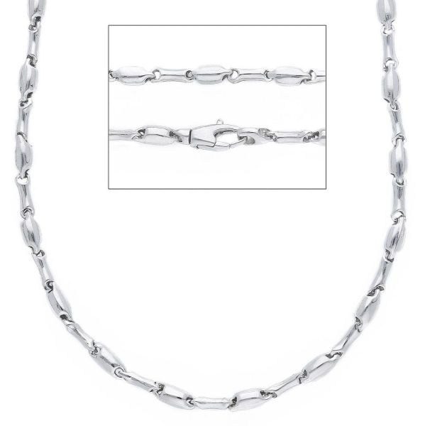 Immagine di Catena a tubetto uomo donna oro bianco 9k | 50 cm