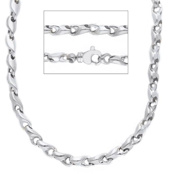 Imagen de Cadena tubular para hombre y mujer oro blanco 9k | 50 cm 