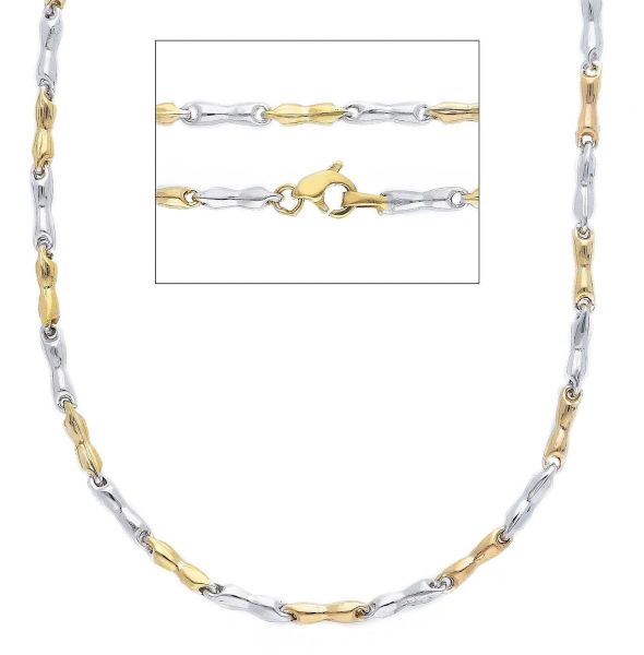 Immagine di Catena a tubetto oro giallo / bianco 9k | 50 cm