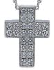 Imagen de Chocker Cruz pequeña oro blanco 18k | 42 cm