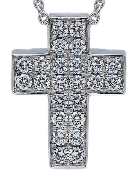 Imagen de Chocker Cruz pequeña oro blanco 18k | 42 cm
