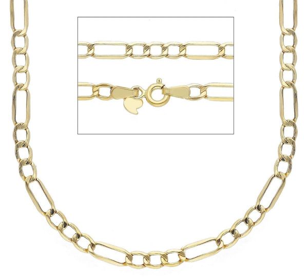 Immagine di Girocollo uomo Figaro 3+1 oro giallo 9k | 60 cm
