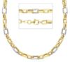 Immagine di Girocollo maglia Forzatina uomo oro giallo / bianco 9k | 60 cm