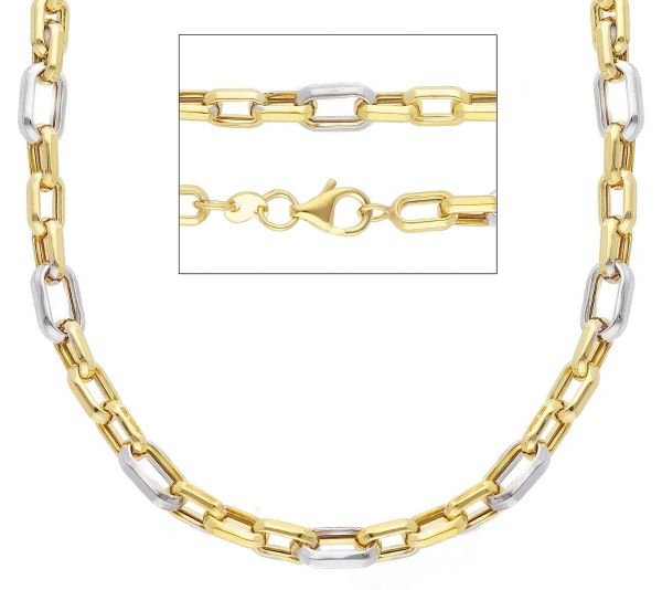 Immagine di Girocollo maglia Forzatina oro giallo / bianco 9k | 50 cm