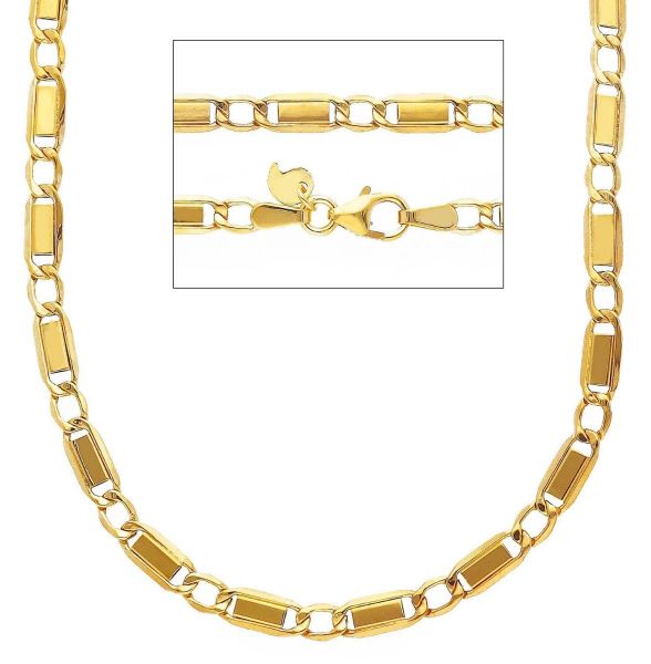 Immagine di Girocollo uomo maglia piatta oro giallo 9k | 60 cm
