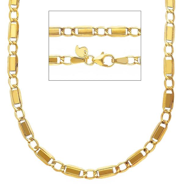 Immagine di Girocollo maglia piatta vuota oro giallo 9k | 50 cm