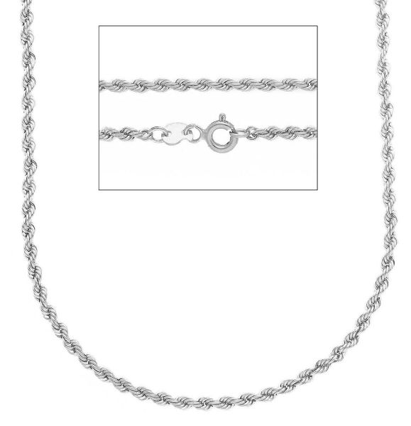 Imagen de Collar malla Cordón oro blanco 9k | 45 cm 