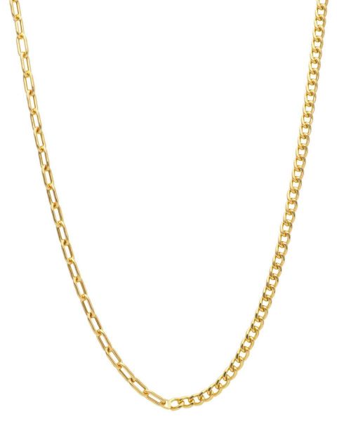 Picture of 9k yellow gold fancy link chain Necklace | 45 cm