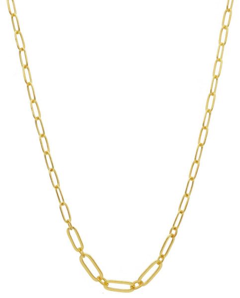 Picture of 9k yellow gold fancy link chain Necklace | 45 cm