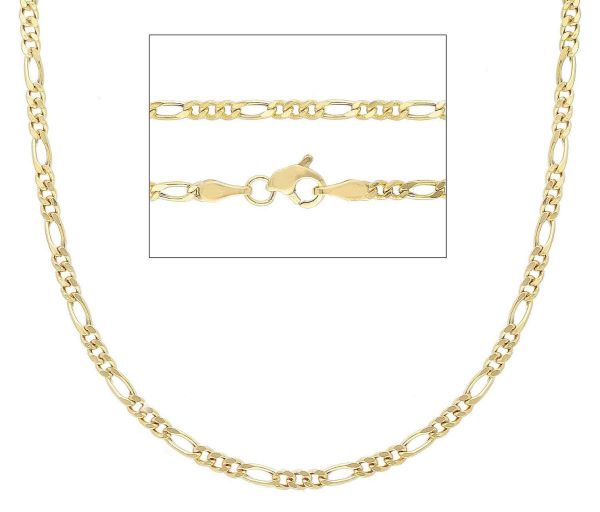 Imagen de Collar Figaro 3+1 oro amarillo 9k | 40 cm 