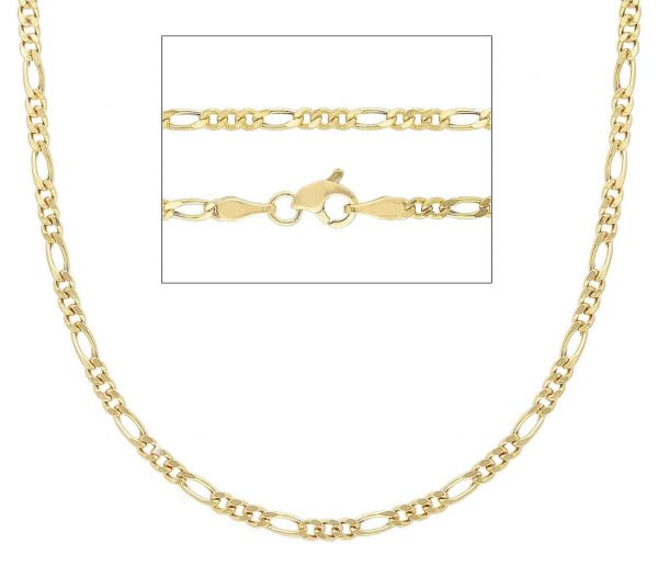 Immagine di Collana uomo Figaro 3+1 oro giallo 9k | 60 cm