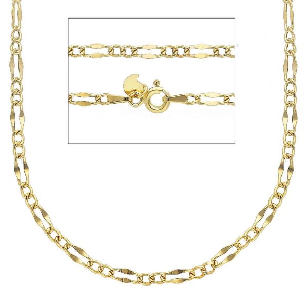 Immagine di Collana uomo donna Figaro oro giallo 9k | 45 cm