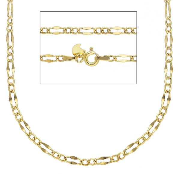 Immagine di Collana uomo donna Figaro oro giallo 9k | 50 cm