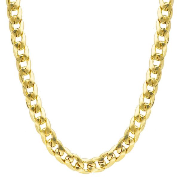 Picture of 18k yellow gold Groumette link chain Necklace | 42 cm