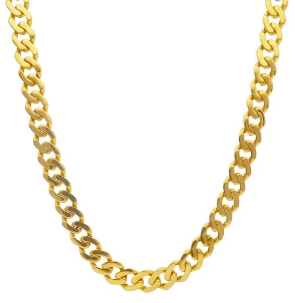 Picture of 18k yellow gold Cuban link chain Necklace | 50 cm