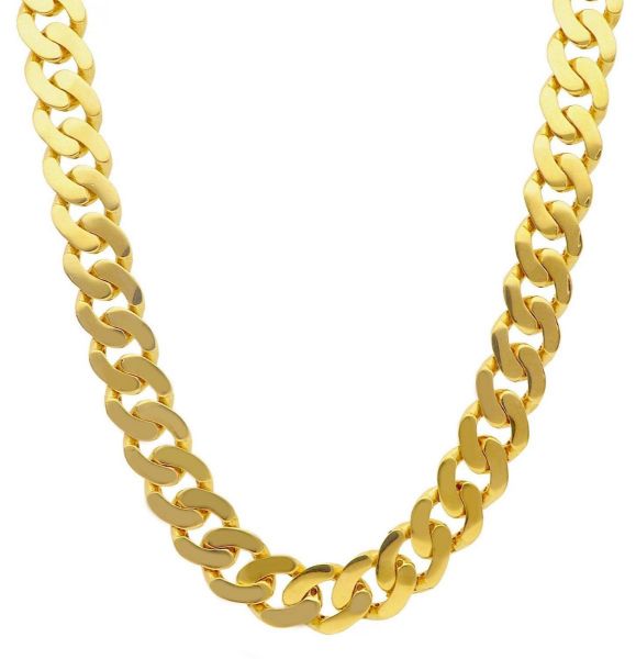 Picture of 18k yellow gold Cuban link chain Necklace | 50 cm