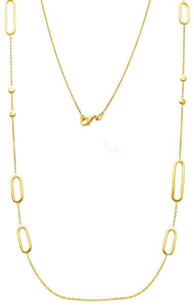 Immagine di Collana lunga maglia fantasia oro giallo 18k | 80 cm 
