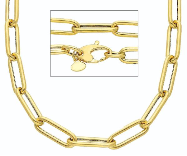 Imagen de Collar largo Paperclip oro amarillo 18k | 80 cm 