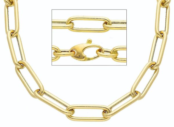 Imagen de Collar largo Paperclip oro amarillo 18k | 80 cm 