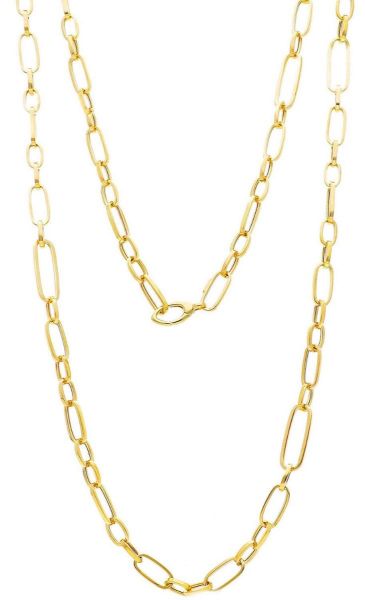 Imagen de Collar largo Jaseron alternada oro amarillo 18k | 80 cm 