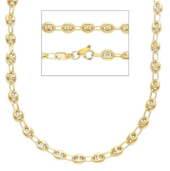 Picture of 9k yellow gold Mariner chain Necklace | 45 cm