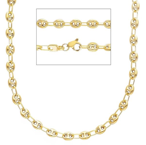 Imagen de Collar malla Marina para hombre y mujer oro amarillo 9k | 60 cm 