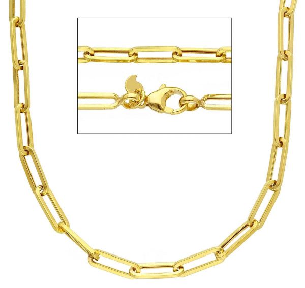Imagen de Collar malla Paperclip oro amarillo 9k | 45 cm 